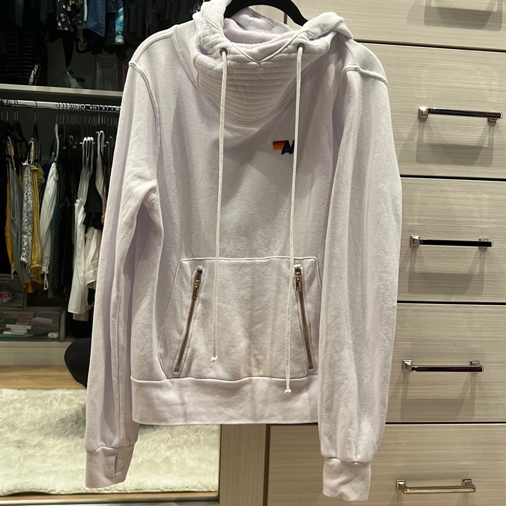 Aviator Nation white ninja hoodie size small